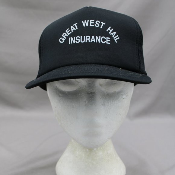Vintage Screened Trucker Hat - Great West Hail Insurance - Adult Snapback - Picture 1 of 8
